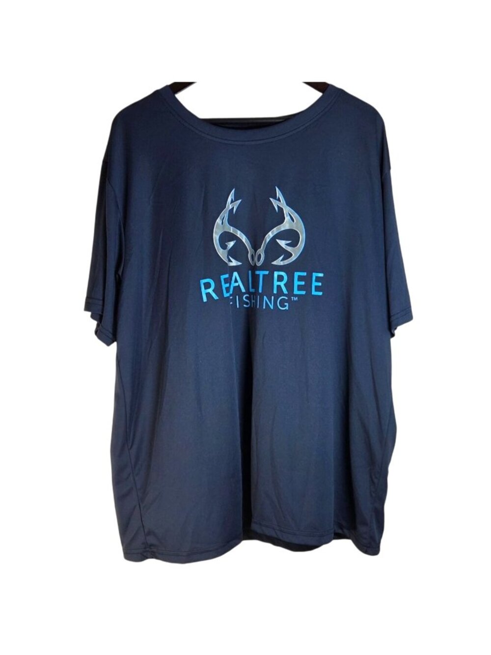 Realtree by Staghorn Creek Staghooks Logo Navy Blue Short Sleeve Tee Men's 2XL